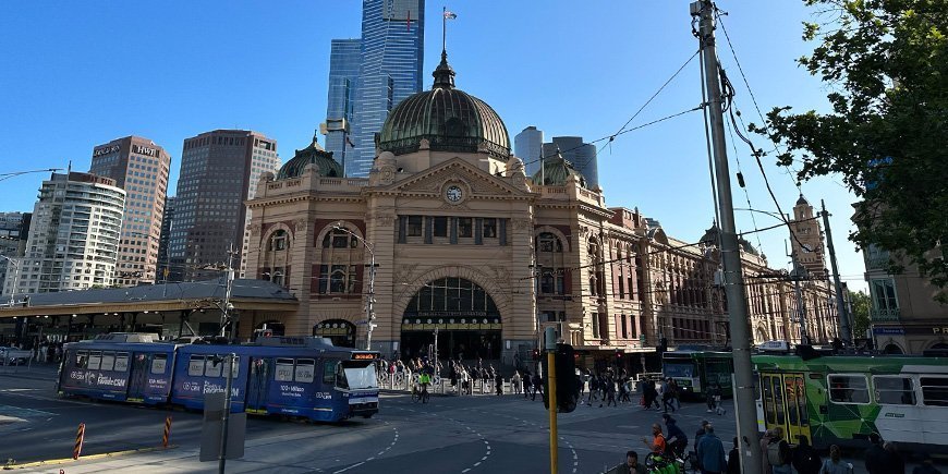 Kaunis rakennus Melbournessa, Australiassa